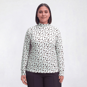 Plus Size Hasting & Smith Long Sleeve Mock Neck Dog Tee